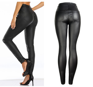 Estilo de club nocturno europeo y americano Sexy negro PU <span class=keywords><strong>pantalones</strong></span> de <span class=keywords><strong>cuero</strong></span> de cintura alta elástico de cintura alta <span class=keywords><strong>Pantalones</strong></span> de <span class=keywords><strong>mujer</strong></span> de <span class=keywords><strong>cuero</strong></span> de imitación - Product Image 5