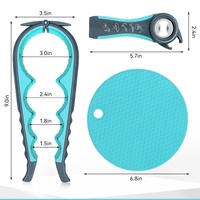 Ouvre-bocal Ensemble de 3 pièces Ouvre-couvercle multifonction Ergonomique Antidérapant Ouvre-bouteille multifonction pour mains faibles