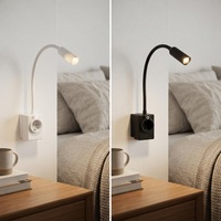 Lampe murale de lecture à intensité variable CCT réglable avec prise européenne pour hôtel, lampe de chevet LED intérieure pour la lecture, lampe de table de nuit pour protéger les yeux