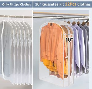 Sacs de vêtement transparents <span class=keywords><strong>pour</strong></span> accrocher des sacs de costume de vêtements <span class=keywords><strong>pour</strong></span> la couverture de vêtements de stockage de garde-robe avec fermeture à glissière - Product Image 3