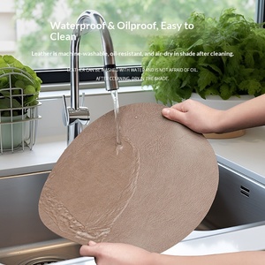 Set de table double face bicolore en cuir écologique, couleur personnalisable, imperméable et résistant à l'huile, pour la maison et la restauration occidentale - Product Image 2