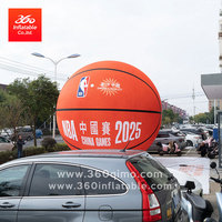 Ballons de basket-ball roses personnalisés géants gonflables Oxford Digital Party Supplies avec ventilateur pour les événements publicitaires extérieurs