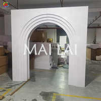 Arche de fond de scène de mariage multicouche en PVC+acrylique blanc 240x240cm, panneau mural décoratif pour événements