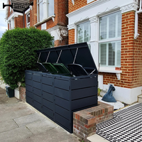 Poubelle modulaire en aluminium à dessus ouvert, clôture d'intimité, unité de rangement extérieure en métal durable pour les déchets de jardin et les bacs de recyclage