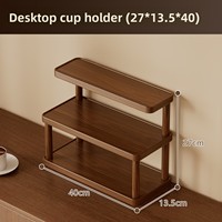 Support de rangement en bois pour tasses de bureau, à trois niveaux, multi-étages, pour tasses à thé, comptoir de bar, coin café, buffet, porte-gobelets d'eau