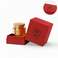 Boîte d'emballage de luxe pour miel, faite à la main sur mesure - Boîte cadeau alimentaire carrée rigide en carton avec pelliculage mat, commandes personnalisées acceptées