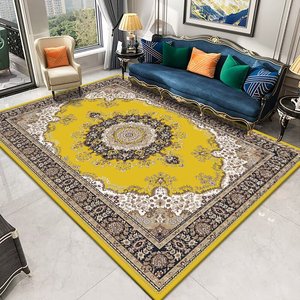 Rutschfester TPR Großer Wohnzimmerteppich Persischer Europäischer Stil Samt Kurzflor Polyesterteppich Maschinenwaschbar Maschinengefertigt - Product Image 3