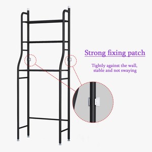 Trong nhà vệ sinh tổ chức <span class=keywords><strong>3</strong></span> tầng kim loại kệ góc đứng lưu trữ tổ chức máy giặt giá trên giá nhà vệ sinh - Product Image 3