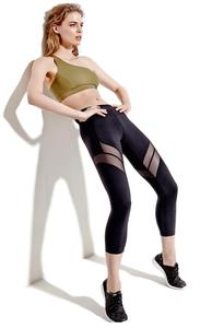 <span class=keywords><strong>Las</strong></span> mujeres al por mayor de la joven Fitness Tops gimnasio negro Sexy un hombro yoga deportes bra - Product Image 2