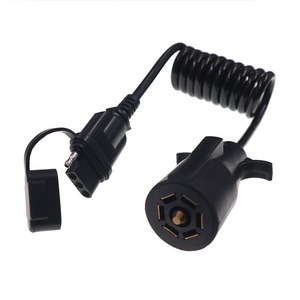 Connecteur de remorque 7 à 4 broches, adaptateur de câble à ressort, prise femelle noire, connecteur circulaire 4P pour remorque de camping-car - Product Image 1