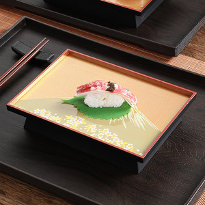 Bandejas para Servir Serie A9 1205 1206 con Diseño Floral en Negro y Dorado, Calidad de Restaurante, Acabado de Lujo - Product Image 2