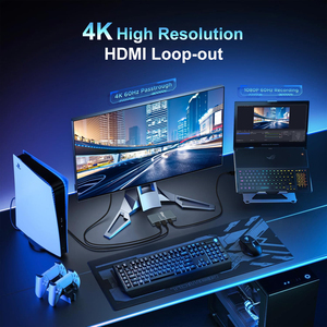 การ์ดแคปเจอร์วิดีโอคุณภาพสูง 4K 60Hz USB 3.0 สำหรับสตรี<span class=keywords><strong>ม</strong></span><span class=keywords><strong>ม</strong></span>ิ่ง ใช้งานได้กับ PS5/Switch/กล้อง/PC/OBS พร้อ<span class=keywords><strong>ม</strong></span>สาย USB-A/C - Product Image 6
