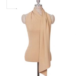 Nuevo Top Corto de Moda Coreana para Mujer, Casual de Verano, Tejido, de un Solo Hombro, Sin Espalda, Sin Mangas, Ajustado, con Pañuelo - Product Image 6