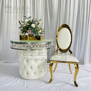 Prezzi all'ingrosso eventi Hotel festa di nozze tavoli rotondi <span class=keywords><strong>in</strong></span> acciaio inox Base rosa specchio di <span class=keywords><strong>vetro</strong></span> trasparente di cristallo torta <span class=keywords><strong>tavolo</strong></span> - Product Image 6