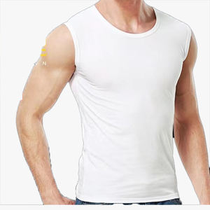 Customizable Men's Wide Shoulder <b>Vest</b> Summer Thin Layering Top <b>Black</b> White Breathable Sleeveless Tank For Sports Fitness - Product Image 1