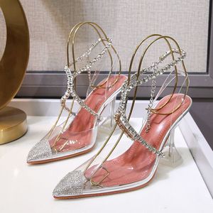 Damen Schuhe Sandalias Transparentes PVC Pumps Rhinestone Sexy Sandals Dropping Shipping High Heels - Product Image 4