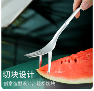 DFW0401 <b>Watermelon</b> Fork <b>Slicer</b> Multi-Purpose <b>Watermelon</b> 2-in-1 Fruit Cutting Fork Portable <b>Watermelon</b> <b>Slicer</b> Divider - Product Image 5