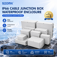 Caja de Conexiones Eléctrica Impermeable IP66 de Plástico ABS para Montaje en Pared, Personalizada OEM ODM SZOMK, con Resistencia a los Rayos UV para Sensor IoT en Exteriores