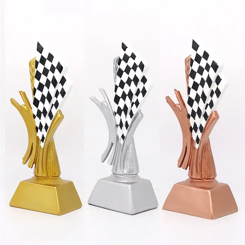 Personal isierte benutzer definierte Poly resin Motorsport Motorsport Renn trophäen und Medaillen Harz Sport Team Autorennen Trophäe für Souvenir