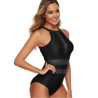 Maillot de bain bikini femme style européen et américain en Spandex/Polyester écologique, avec bas de maillot V-string et micro-soutien-gorge décolleté, couleur unie, taille XL