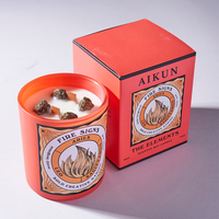 Bougie parfumée en verre écologique de luxe Aikun - Aromathérapie, parfum améliorant la décoration de la maison, cadeau de Thanksgiving pour les fêtes et les bars