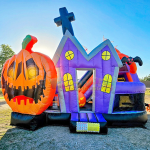 Giant kids outdoor holiday party <b>inflatable</b> halloween theme park huanted house slide combo bouncer - Product Image 3