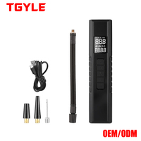 Gonfleur de pneus portable 12V, pompe à air sans fil, manomètre numérique, cylindre unique, rechargeable par USB, ABS noir