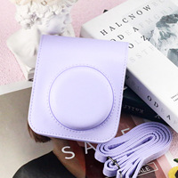 Étui pour appareil photo Fuji Instax Mini 12 en cuir PU avec poche et bandoulière réglable