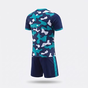 Set di Maglie da <span class=keywords><strong>Calcio</strong></span> in Poliestere 100% Blu Navy con Sublimazione, Logo Personalizzato, Motivo Mimetico, Uniforme da <span class=keywords><strong>Calcio</strong></span> Traspirante, Produzione OEM - Product Image 6