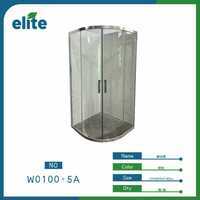 Ingrosso box doccia angolare 10mm porta in vetro di spessore moderno in ottone inox/alluminio telaio scorrevole aperto spazzolato per alberghi - Product Image 1
