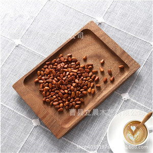 Solid Wood Rectangular <b>Tea</b> <b>Tray</b> Cup Holder For Home Hotel Use Simple Wooden Serving Plate With Cake And Coffee - Product Image 2