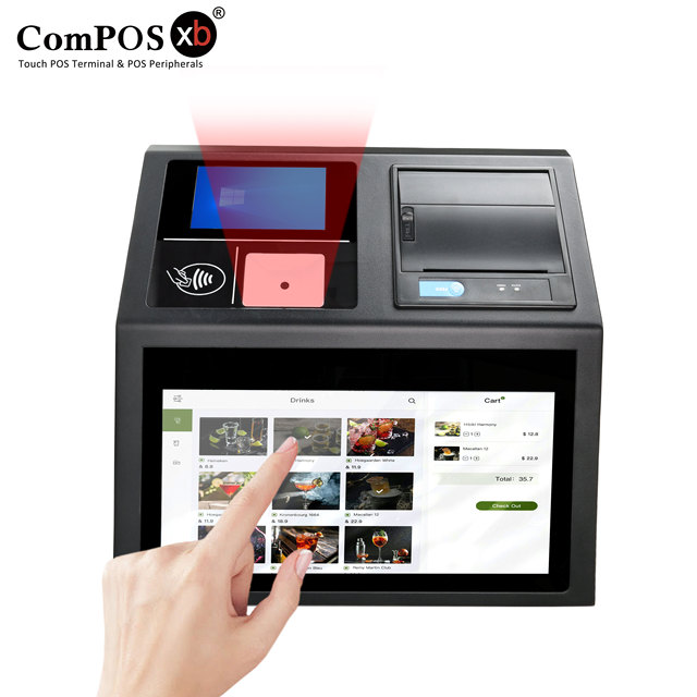 DP1162 11.6-Inch Capacitive Touch + 4.3-Inch LCD POS System Cash Register Bluetooth 5.2 4+128GB Windows Intel Celeron J1800