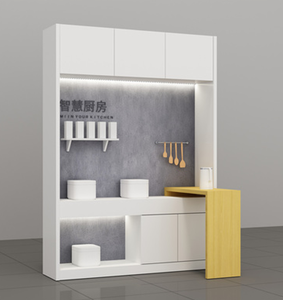 Présentoir mural en bois, série de 11 pièces, conception personnalisée, présentoir contre le mur pour magasin d'électronique - Product Image 4