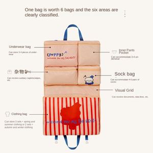 Fashion Large Capacity Multi-Functional Polyester Cartoon Pattern Handbag Foldable Design Zipper Closure Clothes <b>Storage</b> - Product Image 4
