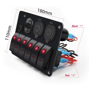 Panel de combinación 6+4 con interruptor de barco azul, medidor de voltaje y toma de encendedor para actualización de vehículos - Product Image 3