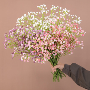 Fleur artificielle Ruilisi Gypsophile à tige unique, violet, rose, blanc, en plastique souple, pour décoration de mariage et de maison - Product Image 4