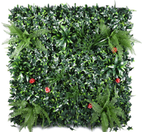 Panneaux de haie artificielle en plastique vert de luxe pour aménagement paysager intérieur/extérieur, mur de gazon écologique pour la décoration et l'intimité