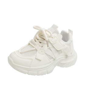 Chaussures de sport pour filles printemps-automne 2025, nouveau style, baskets décontractées blanches en maille respirante et légères pour enfants, style Dad Shoes, en stock - Product Image 5