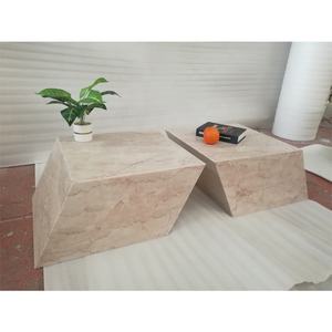 Table basse moderne en marbre et pierre <span class=keywords><strong>rose</strong></span> naturelle, support central, design diamant, <span class=keywords><strong>de</strong></span> luxe, forme carrée - Product Image 5