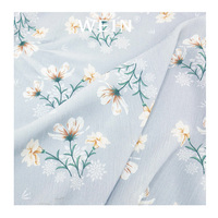 WI-B05 personnalisé numérique imprimé Floral Design 100% polyester tissu en mousseline de soie froissée pour robe