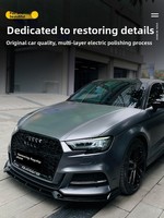 Applicable aux modèles Audi A3 S3 RS3 : Lame avant, Lame arrière, Aileron arrière, Embouts d'échappement, Aileron central, Kit carrosserie complet