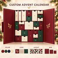 Maßgefertigte Weihnachts-Adventskalender-Box Fabrik 25 Schubladen Starre Geschenkverpackung mit Logo für Kosmetik Schokolade Schmuck Großhandel