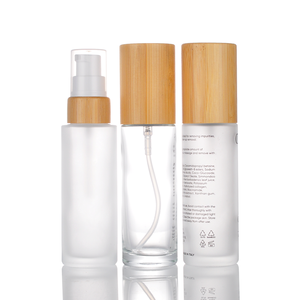 Flacon pompe en verre 100/120/150/200 ml avec bouchon en bambou, distributeur de <span class=keywords><strong>mousse</strong></span> cylindrique pour savon, sérigraphie, nettoyant visage, cils - Product Image 6