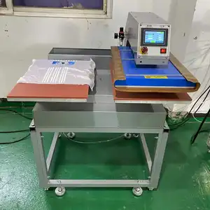 Layar LCD Sentuh Mesin Press Panas Ganda Otomatis Penuh Mesin Cetak Cetak Timbul Kaus Kain Garmen 120