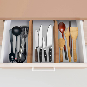 Séparateurs de tiroirs réglables en <span class=keywords><strong>bambou</strong></span>, organisateurs extensibles de tiroirs de cuisine, séparateur pour ustensiles - Product Image 3
