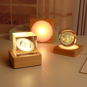 Difusor Multifuncional Redondo de Madera Maciza con <span class=keywords><strong>Base</strong></span> de Luz Nocturna LED de Colores para Decoración de Ambiente en Dormitorios Interiores - Product Image 4