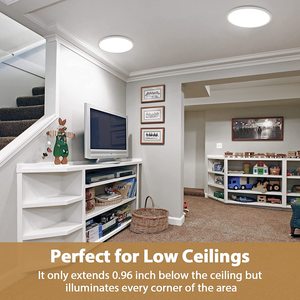 Adjustable Angle Flush Mount <strong>Ceiling</strong> <strong>Light</strong> <strong>Dimmable</strong> Timed 2.4G Remote <strong>LED</strong> <strong>Lights</strong> for Bedroom 3000K/4000K/6500K 3 Color 12 Inch - Product Image 5