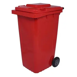 Outdoor Large Trash Can Dustbin With Pedal 240L Plastic Wheelie Bin Separate Waste Bins Wholesale