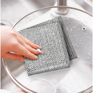 Éponges à vaisselle multi-usages en fil d'acier, chiffons de nettoyage multifonctionnels anti-rayures, éponge à double couche en fil d'acier - Product Image 1