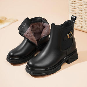 Botas de Invierno para Mujer, con Tacón Alto y Grueso, de Cuero, Impermeables, para la Nieve - Product Image 5